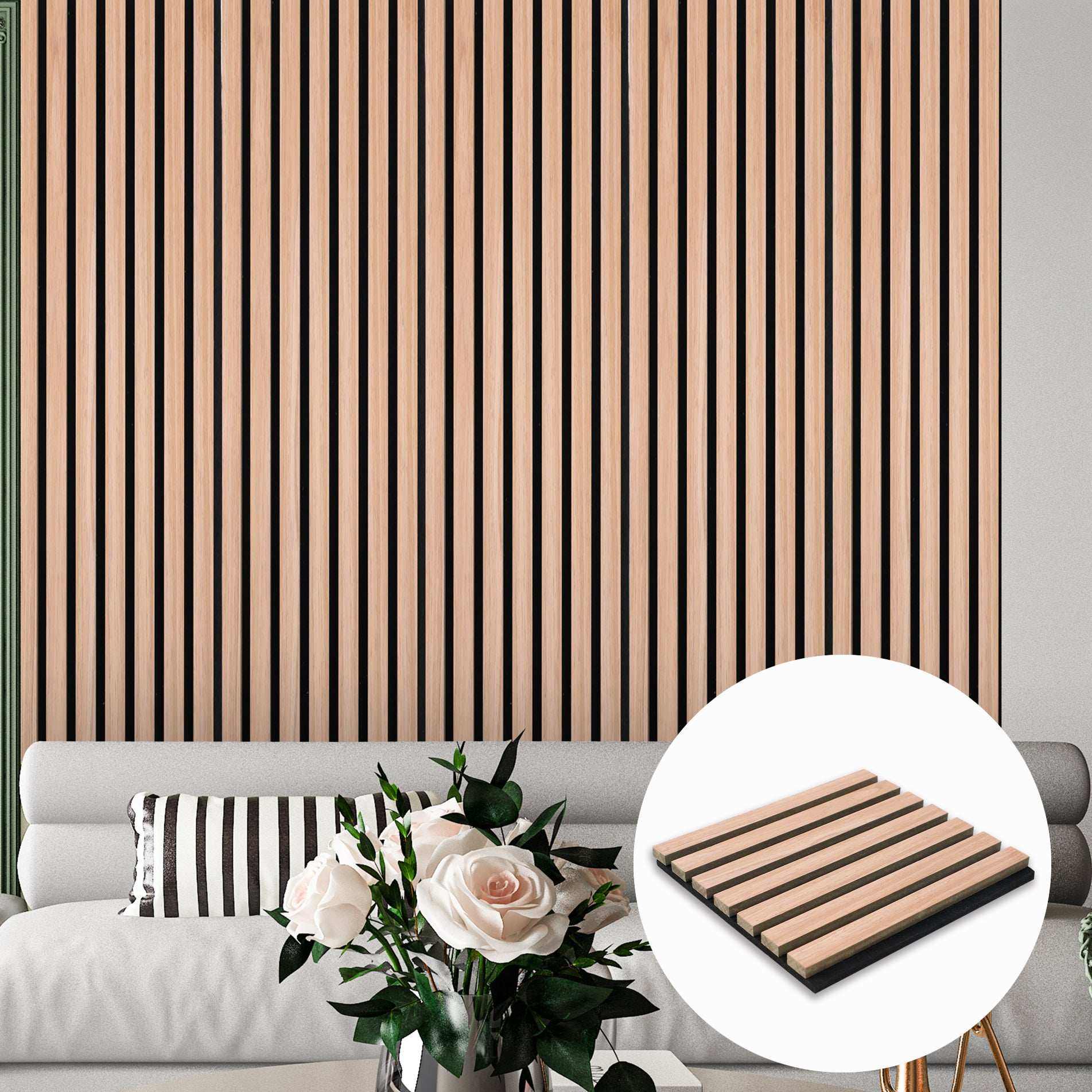 Acoustic Wood Wall Panel 94” × 24” | Soundproof Wall & Ceiling Panels ...