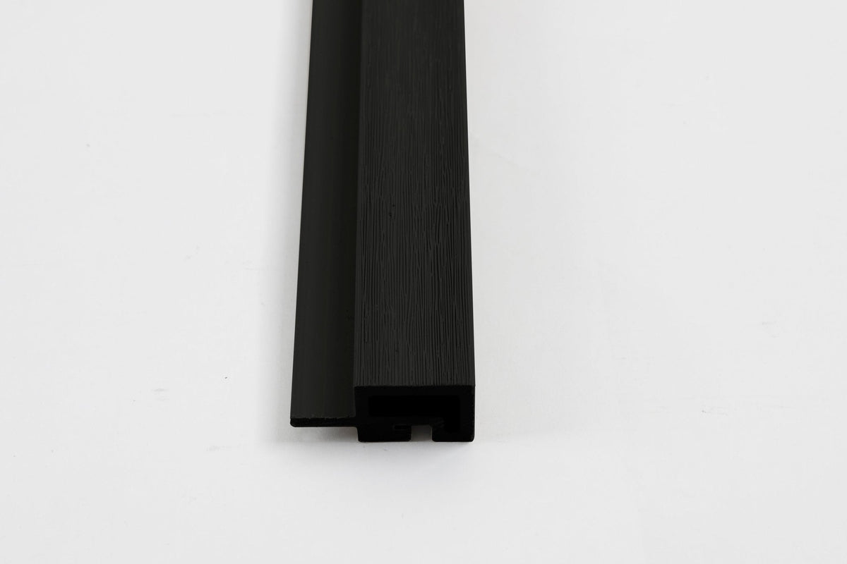 Black aluminum trim profile for wall panel edge and joint finishing