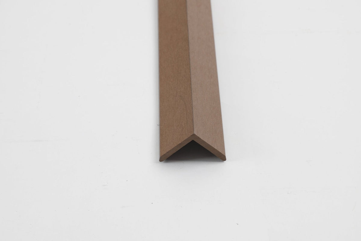 Brown corner trim profile for wall panel edge finishing