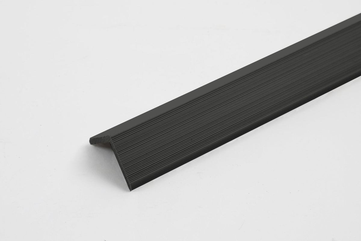Black aluminum L trim profile for wall panel edge protection
