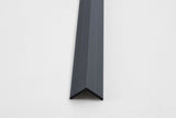 Dark gray aluminum corner trim profile for wall panel edge finishing