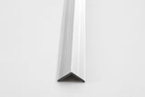 Silver aluminum corner trim profile for wall panel edge finishing