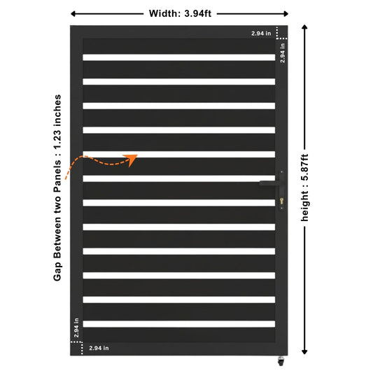 Aluminum Premium Fence Single Gate (4ftx 6ft) – Modern, Heavy Duty, Semi Privacy