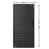 Aluminum privacy fence gate diagram showing 3 ft width and 5.87 ft height