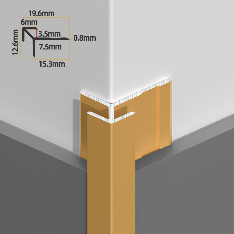 Architectural aluminum outside corner trim for wall panels