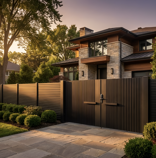 Aluminum Alloy luxury  Double gate with Fence