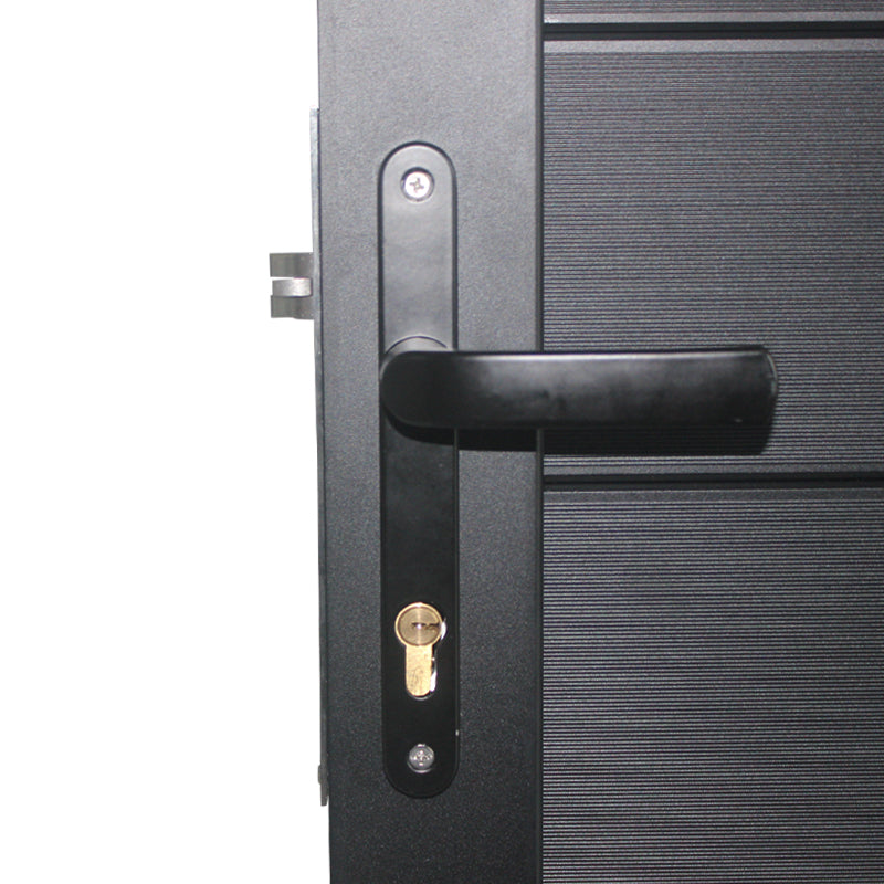 large aluminum double swing gate 10 ft wide black privacy panel