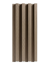 Ash Wood WPC fluted 3D wall panel with vertical wood-grain ridges