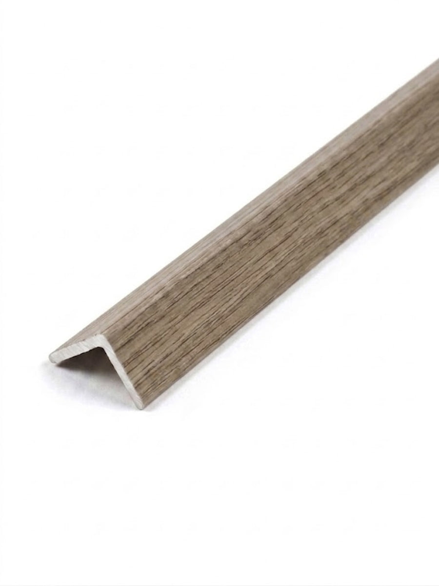 Ash wood-grain corner trim for WPC fluted 3D wall panels