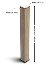 Ash wood-grain corner trim measuring 106 inches high with 0.98-inch sides
