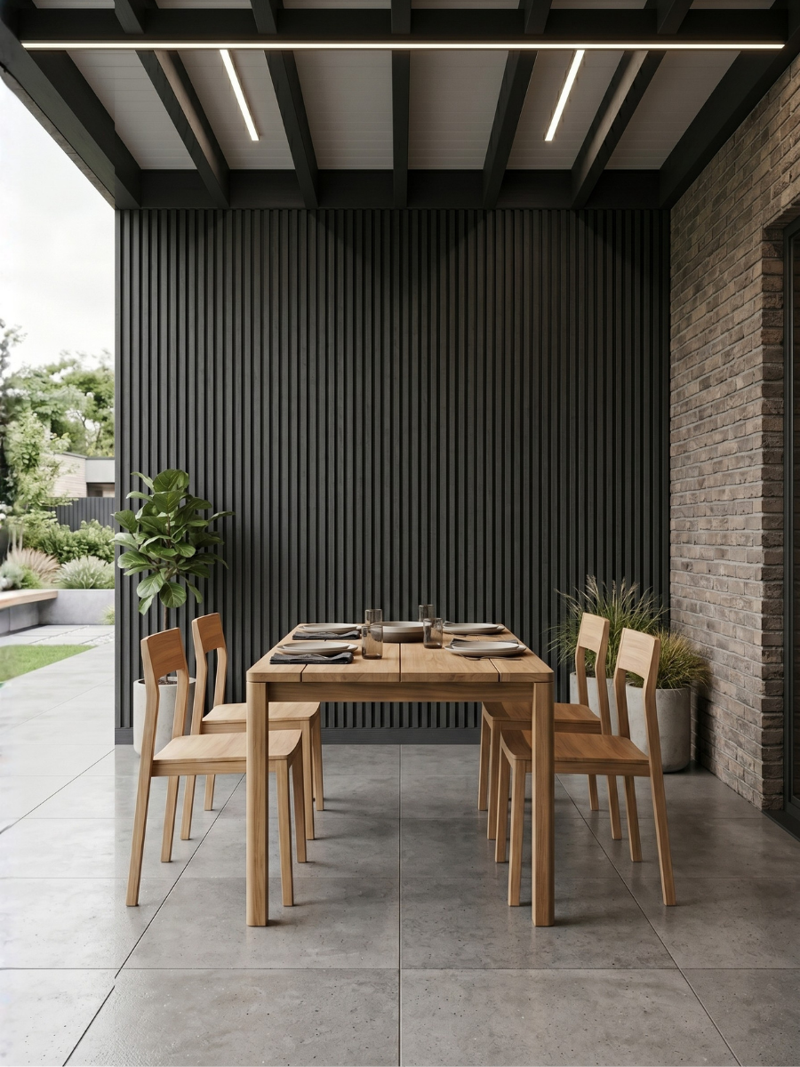 Exterior black composite wall covering panels for residential projects