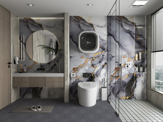 Blue Mist PVC Marble Sheets UV Protected-Bathroom