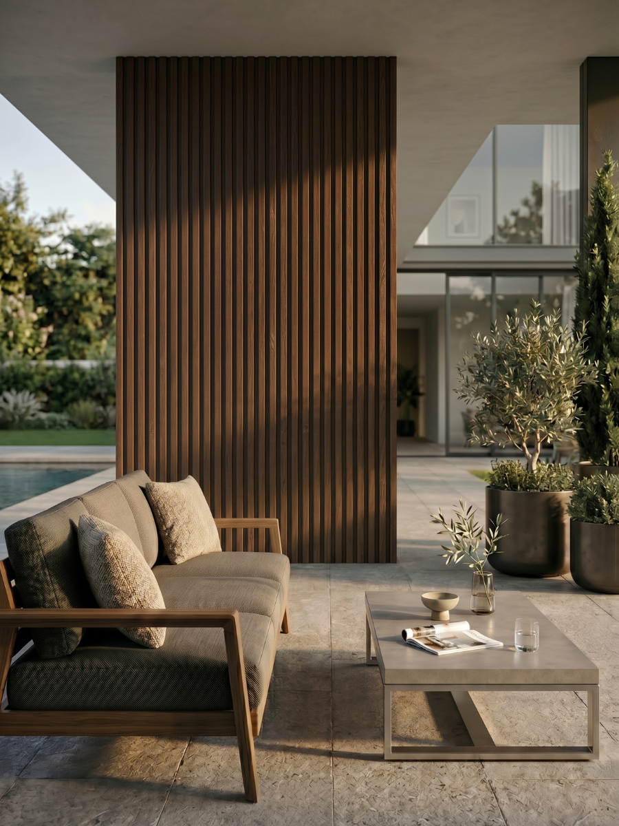 Durable brown composite siding panels for exterior applications