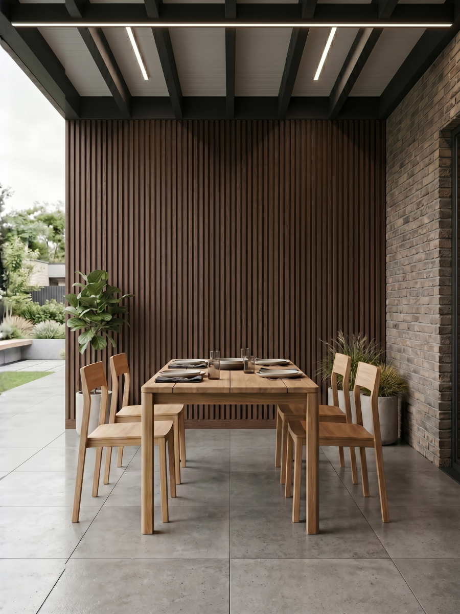 Contemporary brown composite facade panels for residential buildings