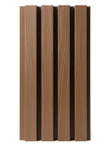 Medium brown Composite Cladding 8×8 Sample with raised wood-grain vertical slats