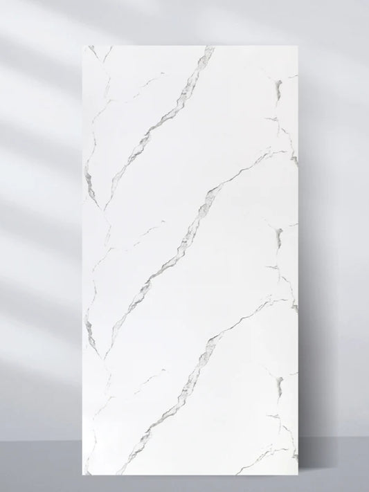 Calacatta Manhattan PVC Marble Sheets Wall Panel - Waterproof 4x8 ft (32 sq. ft)