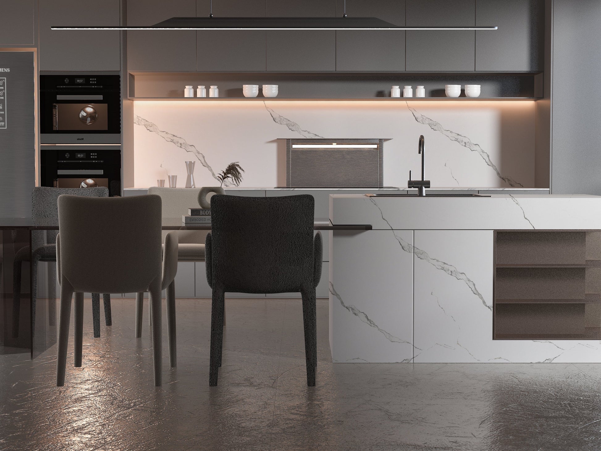 Calacatta Manhattan PVC Marble Sheets Wall Panel-Kitchen Sheets