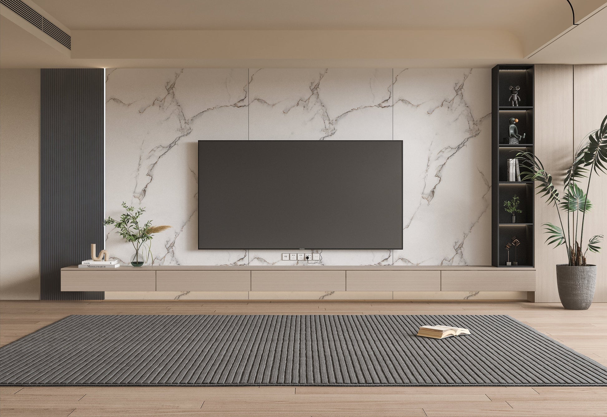 Calacatta White Marble PVC Wall Panel 4x8 ft-TV