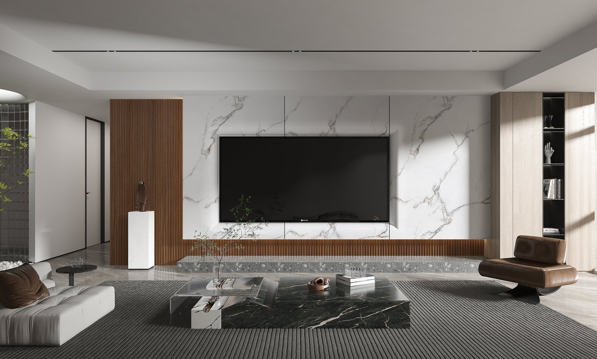 Calacatta White Marble PVC Wall Panel 4x8 ft-TV Launch