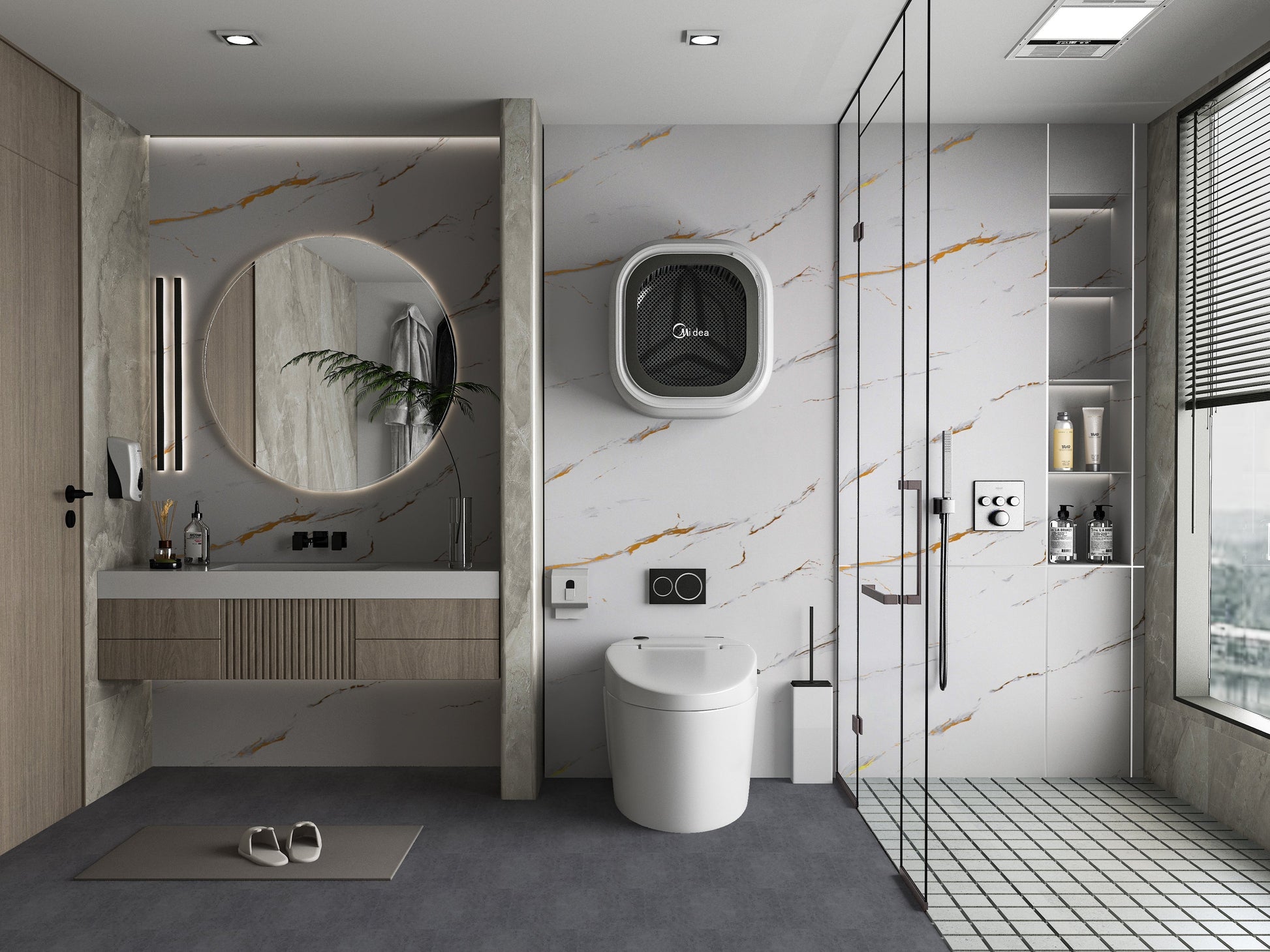 Caramel Vein PVC Marble Sheets UV Protected - Bathroom