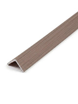 L-shaped wall panel trim with a muted taupe wood-grain finish