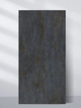 Graphite charcoal PVC stone panel with a dark mottled rough texture and subtle rust-toned accents