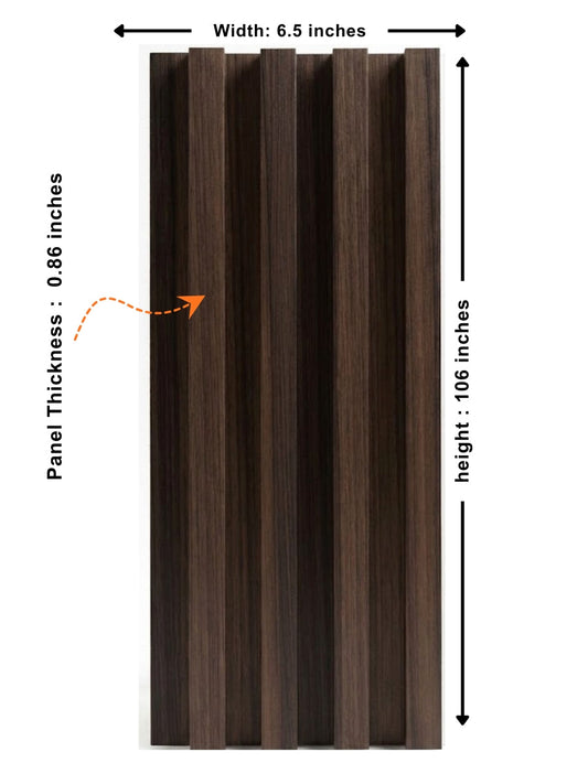 Dark Walnut Oak WPC Fluted 3D Wall Panels |  42.9 sq. ft./Box
