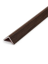 Dark walnut oak wood-grain corner trim for WPC fluted wall panels