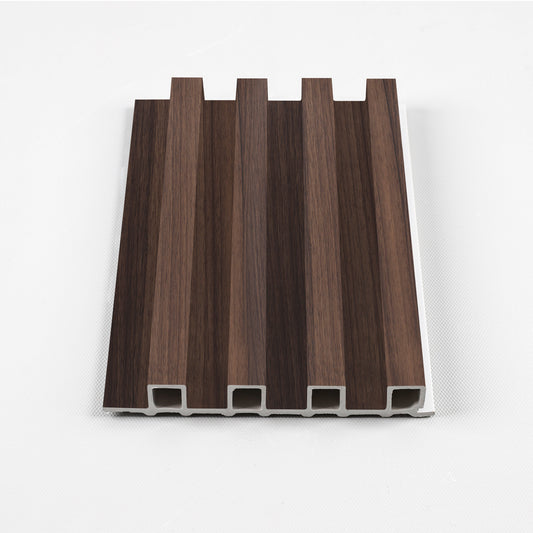 Dark Walnut WPC Fluted 3D Wall Panels. Accel Distribution Inc