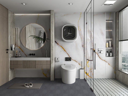 Empress Gold Polished PVC Marble Sheets UV Protected - Bathroom