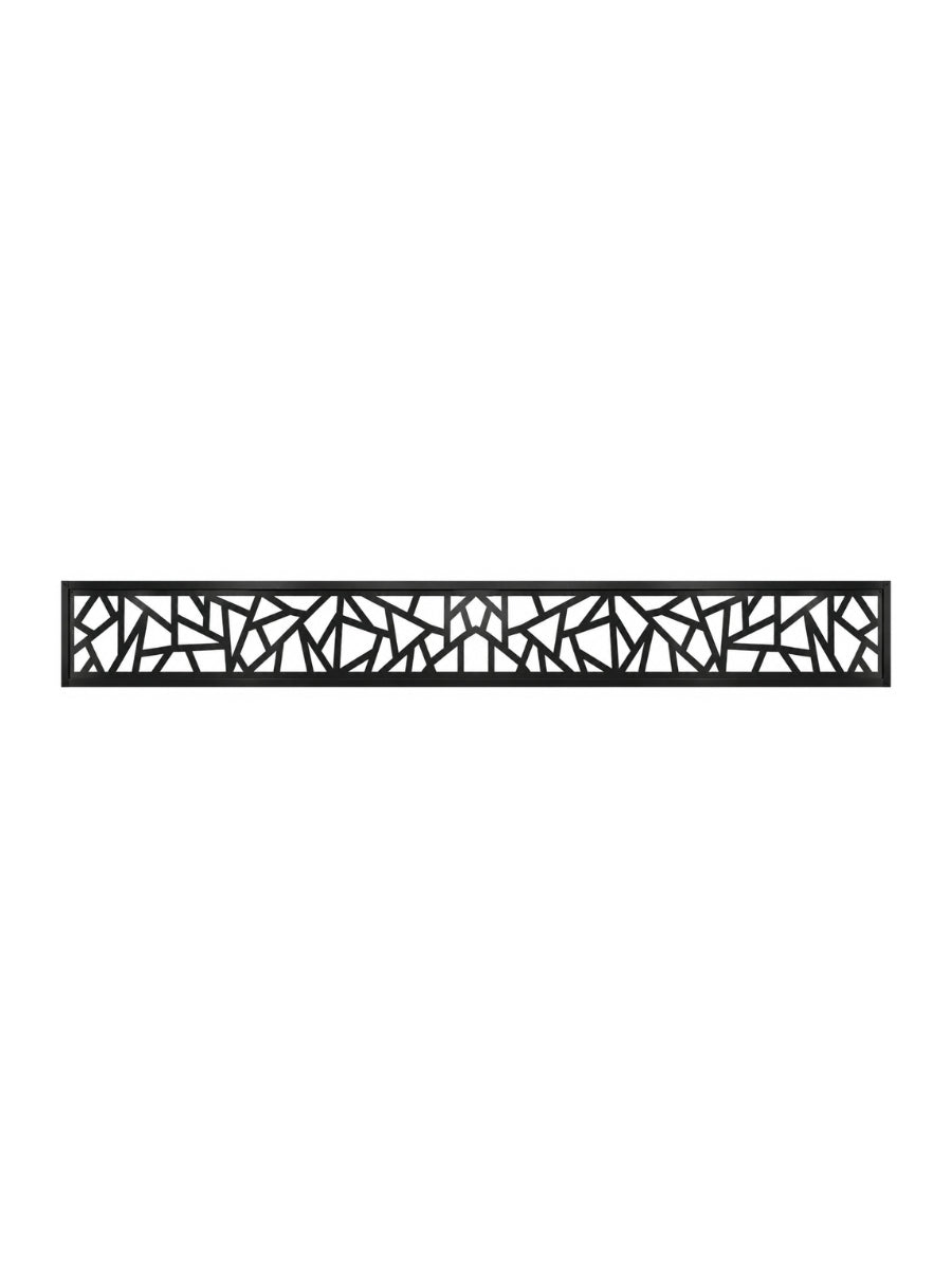Black 3.75-foot decorative gate screen panel with abstract geometric cutouts