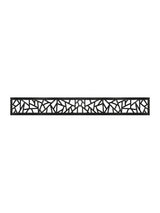 Black 3.75FT decorative gate screen panel with abstract geometric cutouts