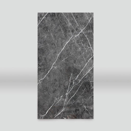 Dark gray marble sheet with white veins