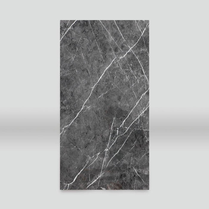 Dark gray marble sheet with white veins