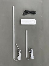 LED recessed lighting kit with two light bars, power driver, plug and connection cables