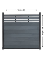 Light gray top lattice composite privacy fence panel with 6 ft width and 6 ft height dimensions