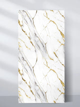4x8 ft Luxe Gold Vein Marble PVC wall panel with a white surface and sweeping gray and gold veining
