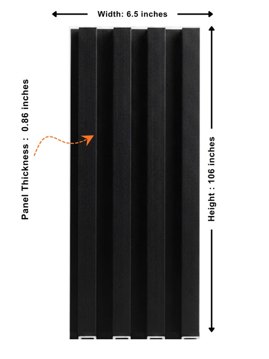 Black WPC Fluted Wall Panels Decorative 3D Wall Design