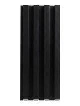 Luxe Noir black WPC fluted 3D wall panel with deep vertical ridges