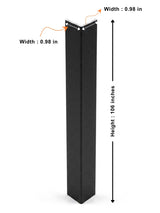 Luxe Noir black corner trim measuring 106 inches high with 0.98-inch sides