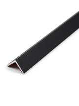 Black angled trim for Luxe Noir WPC fluted 3D wall panels