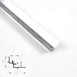 White 3mm aluminum inside corner trim with protective film and profile diagram