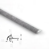 3mm aluminum outside corner trim holding a gray textured wall panel edge beside a profile diagram