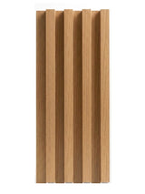 Maple Slate WPC fluted 3D wall panel with vertical wood-look ridges