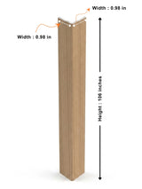 Wood-look corner trim measuring 106 inches high with two 0.98-inch sides