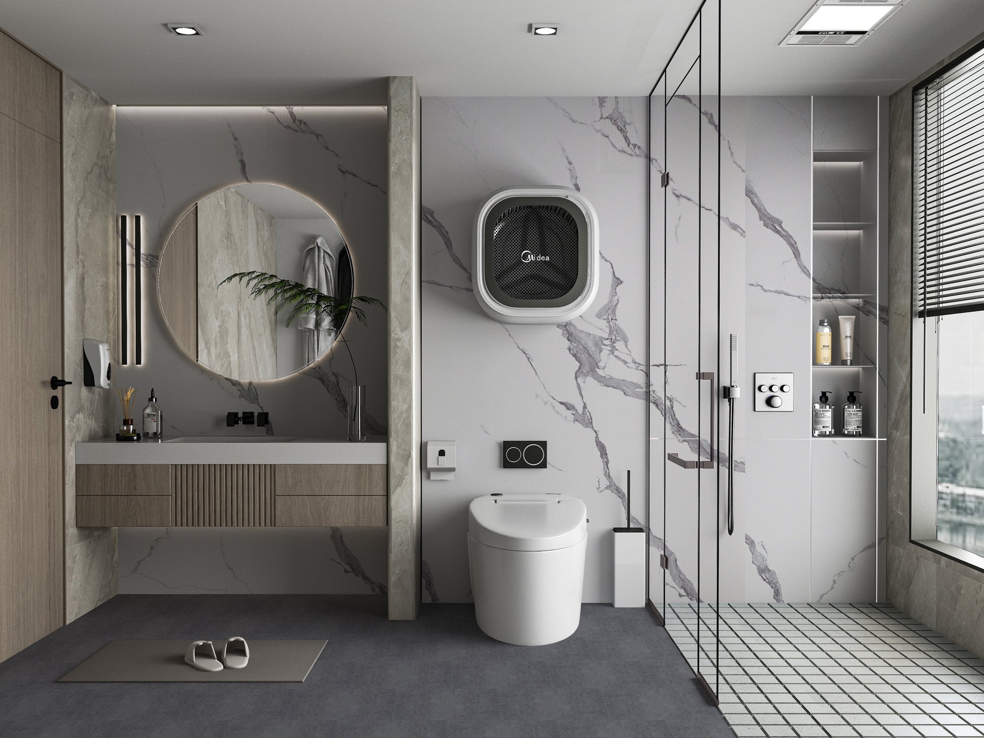 Matte Calacatta Belga PVC Marble Sheets Wall Panel -Bathroom