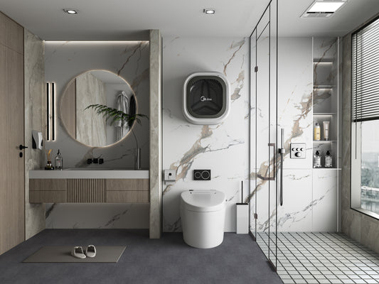 Moonlit Vein Marble UV Protected PVC Wall Panel - Bathroom