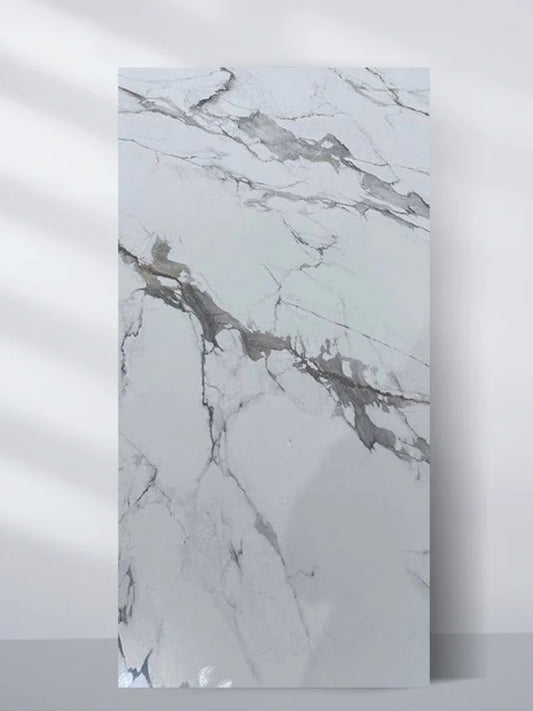 Moonlit Vein Marble UV Protected PVC Wall Panel - 4x8 ft, Fireproof & Waterproof, (32 sq. ft)
