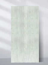 Pale green travertine-effect PVC sheet with a rough vertical texture