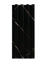Noir Royale WPC fluted 3D wall panel in black with fine gold-toned veining